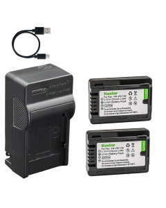 Kastar 2-Pack Battery and AC & USB-C Charger Compatible with Panasonic VW-VBY100 for HC-V110 HC-V130 HC-V201 Cameras