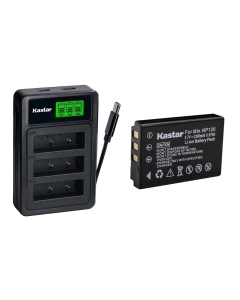 Kastar 1-Pack Battery with LZD3 USB Triple Charger Compatible with Minolta NP-120 Zoom BT-03 Sonocaddie US-S, MN35Z MN4K40NV MN80NV MN90NV Q8 Q8N V300 Camera Devices