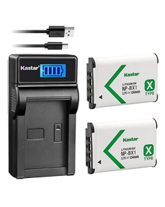 Kastar LCD Slim USB Charger Replacement for Sony NP-BX1 Cyber-shot DSC-HX50VDSC-HX300DSC-RX1DSC-RX1RDSC-RX100 RX100 II RX100M II RX100 III RX100M3 WX300 HDR-AS10 AS15 AS30V AS100V AS100VR CX240 Camera