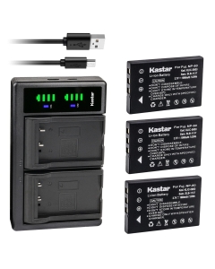 Kastar 3-Pack Battery and LTD2 USB Charger Replacement for URC MX 980 MX-980, URC MX 990 MX-990, URC MX 1200 MX-1200, URC X8 X-8, Logitec LAN-WSPH01WH, EPSO P-1000, KEYENCE BT-1000