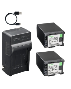 Kastar 2-Pack Battery and AC & USB-C Charger, Compatible with Canon BP-820 BP-828, XA10 XA20 XA25 XA30 XA35 XA40 XA45 XA50 XA55, VIXIA HF G21 G30 G40 G50 G60, XF400 XF405, CG-800 Charger