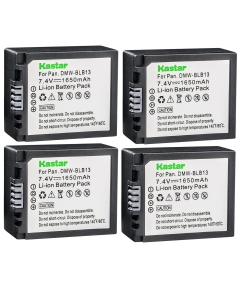 Kastar 4-Pack DMW-BLB13 Battery Replacement for Panasonic DMW-BLB13, DMW-BLB13E, DMW-BLB13GK, DMW-BLB13PP Battery, DE-A49, DE-A49A, DE-A49B, DE-A49C Charger, Panasonic DMC-GF1EG DMC-GF1GH Camera