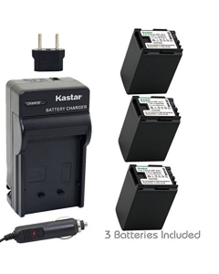 Kastar BP-827 Battery (3-Pack) and Charger Kit for Canon BP-827, CG-800 work with Canon VIXIA HF10, HF11, HF20, HF21, HF100, HF200, HF G10, HF M30, HF M31, HF M32, HF M40, HF M41, HF M300, HF M400, HF S10, HF S11, HF S20, HF S21, HF S30, HF S100, HF S200,