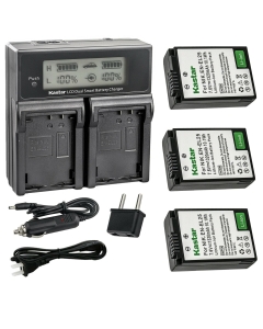 Kastar 3-Pack Battery and AC LCD Dual Fast Charger Compatible with Nikon Z30 Creator Ready Z Series Camera, Z 30 Mirrorless Camera