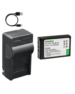 Kastar 1-Pack Battery and AC & USB-C Charger, Compatible with Olympus BLS-1 PS-BLS1, for E-410 E-420 E-620 E-P3 E-PL1 E-PL3 E-PM1 Camera