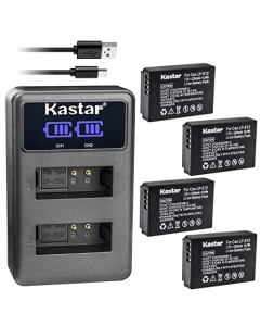 Kastar 4-Pack LP-E12Battery and LED2 USB Charger Compatible with Canon EOS 100D, EOS M, EOS M2, EOS M10, EOS M50, EOS M50 Mark II, EOS M100, EOS M200, EOS Rebel SL1, PowerShot SX70 HS Camera