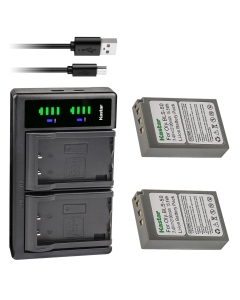 Kastar 2-Pack Battery and LTD2 USB Charger Compatible with Olympus BLS-50, PS-BLS50, BLS-5, PSBLS5 Battery, Olympus OM-D E-M10, E-M10 Mark II, E-M10 Mark III, E-M10 Mark IV, OM-5 Mirrorless Camera