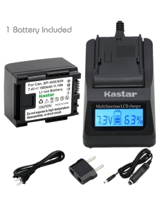 Kastar Ultra Fast Charger(3X faster) Kit and Battery (1-Pack) for Canon BP-809, BP-819, BP-827 Work with Canon FS10, FS11, FS100, FS21, FS22, FS200, FS31, FS300, VIXIA HF10, HF11, HF100, HF20, HF200, HF S10, S100, S20, S21, S200, HG20, HG21, HG30, G10, M3