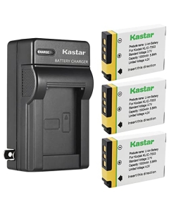 Kastar 3-Pack KLIC-7003 Battery and AC Wall Charger Replacement for Kodak KLIC-7003 K7003 Battery, Kodak EasyShare MD81, EasyShare M380, EasyShare M381, EasyShare M420, EasyShare V803 Digital Camera