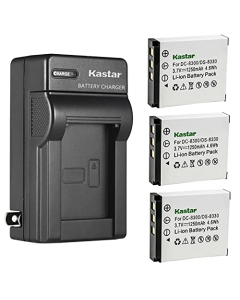 Kastar 3-Pack Battery and AC Wall Charger Replacement for MINOX 02491-0028-01 Prima DS8330-1 Revue 02491-0028-01 Ricoh 02491-0028-00 02491-0028-01 ROLLEI 02491-0028-00 02491-0028-01