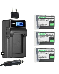 Kastar 3-Pack EN-EL15b Battery and LCD AC Charger Compatible with Nikon EN-EL15 ENEL15, EN-EL15a ENEL15a, EN-EL15b ENEL15b, EN-EL15e ENEL15e Battery, Nikon MH-25, MH-25a, MH-25b Charger