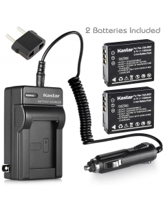 Kastar Battery (X2) & AC Travel Charger for Panasonic CGA-S007, CGA-S007A, CGR-S007, CGAS007 and Panasonic DMC-TZ1 DMC-TZ2 DMC-TZ3 DMC-TZ4 DMC-TZ5 DMC-TZ11 DMC-TZ15 DMC-TZ50 Digital Camera