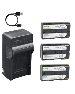 Kastar 3-Pack Battery and AC & USB-C Charger, Compatible with Canon BP-911, XF100 XF105 XF200 XF205 XF300 XF305 XF400 XF405 C100 C300 C500 XH-A1 XH-G1 XL1 XL2 GL1 GL2 XM2 and More Camcorders