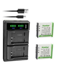 Kastar 2-Pack FNP-50 Battery and LTD2 USB Charger Replacement for Fujifilm FinePix F660EXR, FinePix F665EXR, FinePix F750EXR, FinePix F770EXR, FinePix F775EXR, FinePix F800EXR, FinePix F820EXR
