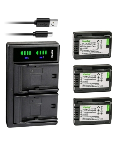 Kastar 3-Pack Battery and LTD2 USB Charger Compatible with Panasonic VW-VBY100 Battery, Panasonic HC-V110 HC-V110G HC-V110GK HC-V110K HC-V110P HC-V110P-K HC-V130 HC-V130K HC-V201 HC-V201K Cameras