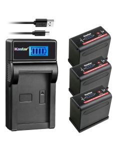 Kastar 3 Battery + Charger Replace for Canon ES65 ES75 ES300V ES410V UC-V300 UC-X1 UC-X1Hi UC-X2Hi UC-X30 UC-X30Hi UC-X40 UC-X40Hi UC-X45 UC-X50 UC-X55 V40 V40Hi XF100 XF105 XF200 XF205 XF300 XF305