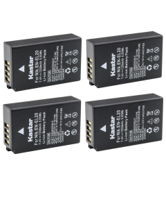 Kastar 4-Pack EN-EL20 Battery Replacement for Nikon Blackmagic Pocket Cinema Camera, Coolpix P950, Nikon Coolpix P1000, Nikon Coolpix A, Nikon 1 AW1, Nikon 1 J1, Nikon 1 J2, Nikon 1 J3 Camera