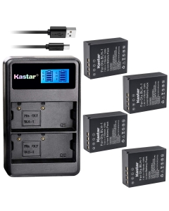 Kastar USB LCD Dual Charger and 4 Pack Battery for Olympus BLH-1 BLH-01 PS-BLH1 BLH1 Battery, BCH-1 Charger and Olympus OM-D E-M1 Mark II, OM-D EM1 Mark II, OM-D E-M1 MARKII, OM-D E-M1 MARK2 Camera