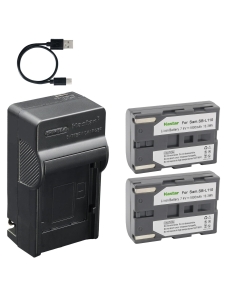 Kastar 2-Pack Battery and AC & USB-C Charger, Compatible with Samsung SB-L110 SB-L220 SB-L70 for SC-D103 SC-D105 SC-D180 VP-D10 VP-D30 VP-D73 VP-D5000 Series Camcorders