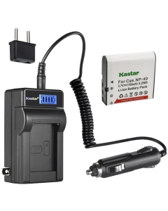 Kastar 1-Pack CNP-40 Battery and LCD AC Charger Compatible with BC-30L, BC30L, BC-31L, BC31L CA NP-40, CA40, CA-NP40, CANP40, CA-MP40 D-CNP40-Y, DB-CANP40, DBCANP40 DLI-202, DLI202, D-Li217