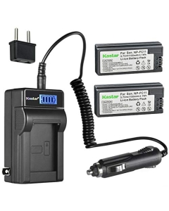 Kastar 2-Pack NP-FC11 Battery and LCD AC Charger Compatible with Sony Cyber-shot DSC-F77, Cyber-shot DSC-F77E, Cyber-shot DSC-F77A, Cyber-shot DSC-FX77, Cyber-shot DSC-P10, Cyber-shot DSC-P10E Cameras