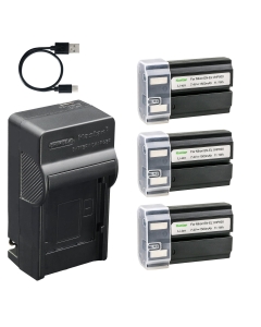Kastar 3-Pack Battery and AC & USB-C Charger, Compatible with Nikon EN-EL1, Konica Minolta NP-800, Nikon Coolpix 4300 4500 4800 5000 5400 5700 8700 775 880 885 995 E880, Konica Minolta DiMAGE A200