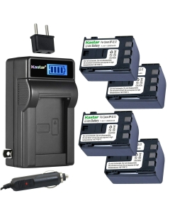 Kastar 4-Pack NB-2L12 Battery and LCD AC Charger Compatible with Canon NB-2L, NB-2LH, NB-2L5, NB-2L12, NB-2L13, NB-2L14, NB-2L18, NB-2L24, BP-2L5, BP-2L12, BP-2L13, BP-2L14, BP-2L18, BP-2L24 Battery