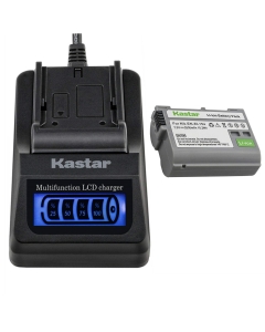 Kastar 1 Pack Battery and LCD Quick Charger with Car Adapter USB Output Compatible with Nikon EN-EL15 EN-EL15a Battery, Nikon MH-25 MH-25a Charger, Nikon MB-D18 MB-D16 MB-D15 MB-D14 MB-D12 MB-D11