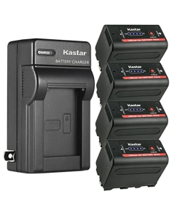 Kastar NP-F780EXP Battery 4-Pack and AC Wall Charger Replacement for Atomos Battery Atomos Shogun Flame, Atomos Shogun Inferno, Atomos Ninja Inferno Recording Monitor, Z Cam E2 E2-M4 Professional 4K