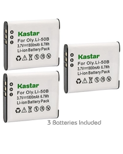 Kastar Battery (3-Pack) for Panasonic VW-VBX090, Olympus Li-50B Work with Panasonic HX-WA03, HX-WA2, HX-WA20, HX-WA3, HX-WA301 Digital Cameras