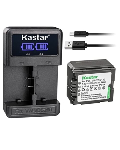 Kastar 1-Pack VW-VBG130 Battery and LED2 USB Charger Compatible with Panasonic HDC-TM20K8 HDC-TM20R HDC-TM20S HDC-TM30 HDC-TM200 HDC-TM300 HDC-TM300K HDC-TM300P HDC-TM300PC HDC-TM350 Camera