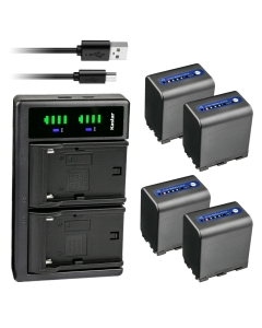 Kastar 4-Pack NP-QM91D Battery and LTD2 USB Charger Compatible with Sony CCD-PC101 CCD-PC103 CCD-PC104 CCD-PC105 CCD-PC110 CCD-PC115 CCD-PC120 CCD-PC330 CCD-TRV6 CCD-TRV8 CCD-TRV10 CCD-TRV11 Camera