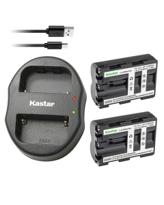 Kastar 2 Battery + Dual USB Charger Replacement for Sony NP-FM500H, NP-FM500 Alpha SLT A57 A58 A65 A77 A77V A77II A99 A350 A450 A500 A550 A700 A850 A900 CLM-V55 DSLR Camera, VG-C77AM Grip