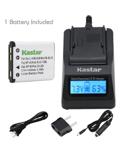 Kastar Fast Charger + Battery (1-Pack) for Fujifilm NP-45 NP-45A NP-45B NP-45S and Fujifilm FinePix XP20 XP22 XP30 XP50 XP60 XP70 XP80 XP90 T350 T360 T400 T500 T510 T550 T560 JX500 JX520 JX550 JZ310