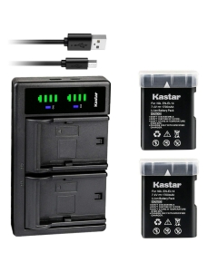 Kastar 2-Pack EN-EL14 Battery and LTD2 USB Charger Replacement for Nikon BG-2V 905-19050-00000-01, D5100/D5200/D5300, BG-2G 905-19023-00000-01, D5500/D5600, BG-2T 905-19034-00000-01, D5500/D5600 Grip