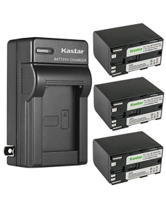 Kastar 3-Pack Battery and AC Wall Charger Replacement for Canon UC-X40 UC-X40Hi, UC-X45, UC-X50, UC-X55, V40 V40Hi, V50Hi, V60Hi, V65Hi, V72, V75Hi, V400, V420, V500, V520, XF100, XF105, XF200, XF205