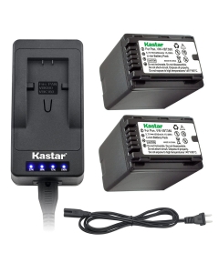 Kastar LED Super Fast Charger + 2 Battery Replacement for Panasonic VW-VBT380 HC-V160 V180 HC-V201 V210 V250 HC-V380 HC-V510 V520 V550 HC-V710 V720 V750 V770 HC-VX870 HC-VX981 HC-W580 W850 HC-WXF991