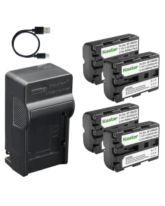 Kastar 4-Pack Battery and AC & USB-C Charger, Compatible with FM500 FM500H Camera, for Sony Alpha A200 A300 A350 A450 A500 A550 A560 A580 A700 A850 A900 A57 A58 A65 A68 A77 A77II A99 A99II