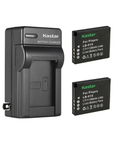 Kastar 2-Pack LB015 Battery and AC Wall Charger Replacement for Kokad LB-015 Rechargeable Lithium-ion Battery and Kokad PIXPRO WPZ2 Digital Camera