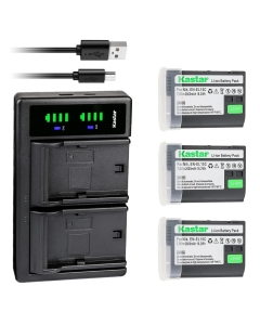 Kastar 3-Pack EN-EL15c Battery and LTD2 USB Charger Replacement for Nikon EN-EL15c ENEL15C Battery, MH-25 Charger, Nikon Zf Mirrorless, Nikon Z 5 Z6 II Z7 II, Z5 Z6II Z7II, Z 8 Z8 Mirrorless Camera