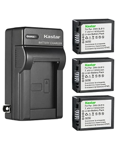 Kastar 3-Pack Battery and AC Wall Charger Replacement for Panasonic DMW-BLB13, DMW-BLB13E, DMW-BLB13GK, DMW-BLB13PP Battery, DE-A49, DE-A49A, DE-A49B, DE-A49C Charger, Lumix DMC-GF1EG DMC-GF1GH Camera