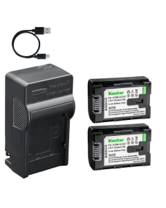 Kastar 2-Pack Battery and AC & USB-C Charger, Compatible with VG107 VG108 VG114 VG121 VG138, for Everio Camcorder Models GZ-E Series GZ-EX Series GZ-HD Series GZ-HM Series GZ-MG Series GZ-MS Series