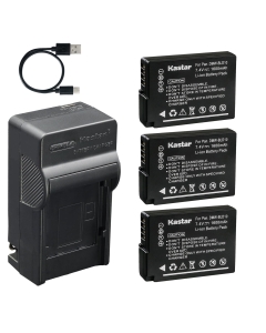 Kastar 3-Pack Battery and AC & USB-C Charger Compatible with DMW-BLD10 Camera for Panasonic Lumix GX1 G3 GF2 Digital Camera