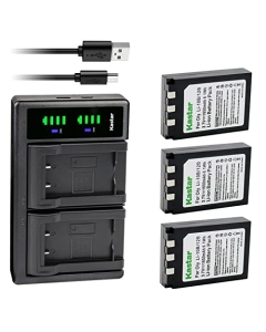Kastar 3-Pack Li-10B Battery and LTD2 USB Charger Compatible with Olympus Stylus 500, Stylus 500 Digital, Stylus 600, Stylus 600 Digital, Stylus 800, Stylus 810, Stylus 810 Digital, Stylus 1000 Camera
