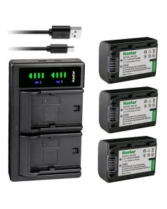Kastar 3-Pack Battery and LTD2 USB Charger Compatible with Ordro NP-180 NP180 Battery, Ordro HDR-AE8 AE8 Digital Camcorder HD 4K 3 inch IPS Touch Screen Vlog DV Camera IR Night Vision