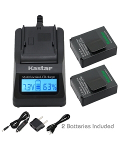 Kastar Ultra Fast Charger and Battery (2-Pack) for GoPro HD HERO3, HERO3+, AHDBT-302 and AHDBT-201, AHDBT-301, AHDBT-302 [Over 3x faster than a normal charger with portable USB charge function]