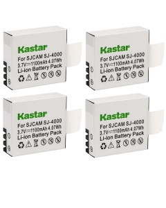 Kastar 4-Pack Battery Replacement for SJCAM M10, SJCAM Qumox BoomYours, SJCAM Qumox DX 288812, SJCAM Qumox DX 288813, SJCAM Qumox SupTig3, SJCAM SJ4000, SJCAM SJ5000, SJ5000 Plus, SJ500X Elite