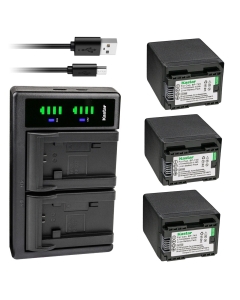 Kastar 3-Pack BP-745 Battery and LTD2 USB Charger Compatible with Canon VIXIA HF R70 HFR70, VIXIA HF R72 HFR72, VIXIA HF R80 HFR80, HF R82 HFR82, VIXIA HF R300 HFR300, VIXIA HF R400 HFR400 Camera