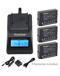 Kastar DMW-BLD10 Battery (3-Pack) and Ultra Fast Charger Kit for DMW-BLD10, DMW-BLD10E, DMW-BLD10PP, DE-A93B and Lumix DMC-G3, Lumix DMC-GF2, Lumix DMC-GX1 Camera