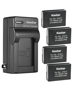 Kastar 4-Pack Battery and AC Wall Charger Replacement for Canon EOS RP, EOS R10 Mirrorless Digital Camera, KISS X8i, KISS X9i, Rebel SL2, EOS Rebel T6i, EOS Rebel T6s, EOS Rebel T7i Camera